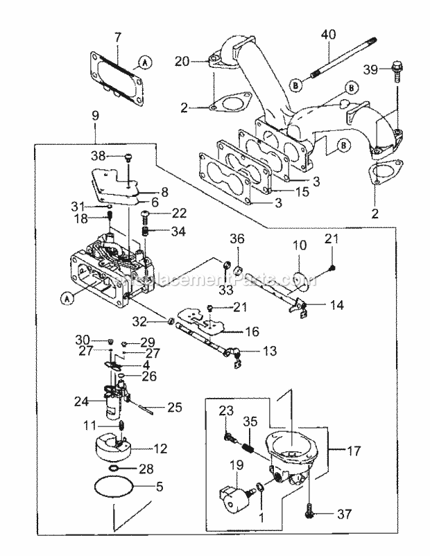 Fh680v-Bs29 Carburetor Diagram and Parts List for M54-KW 53DB5DBW750 Cub Cadet Sprayer